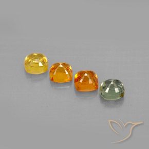 Zaffiro naturale multicolore da 2,10 ct, taglio a cuscino, VVS-VS