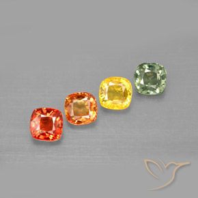 Zaffiro naturale multicolore da 2,19 ct, taglio a cuscino, VVS-VS