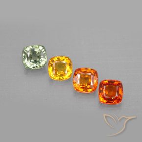 Zaffiro naturale multicolore da 2,30 ct, taglio a cuscino, VVS-VS