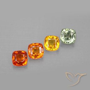 Zaffiro naturale multicolore da 2,30 ct, taglio a cuscino, VVS-VS