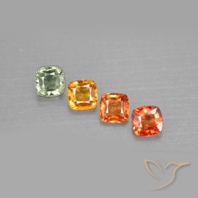 Zaffiro naturale multicolore da 1,95 ct, taglio a cuscino, VVS-VS