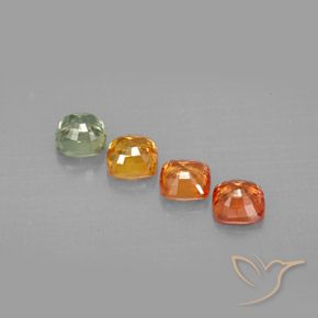 Zaffiro naturale multicolore da 1,95 ct, taglio a cuscino, VVS-VS