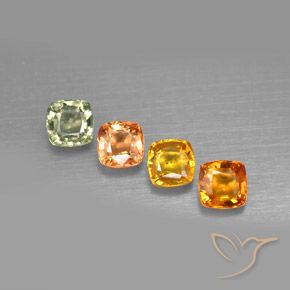 Zaffiro naturale multicolore da 2,55 ct, taglio a cuscino, VVS-VS