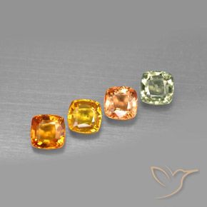 Zaffiro naturale multicolore da 2,55 ct, taglio a cuscino, VVS-VS