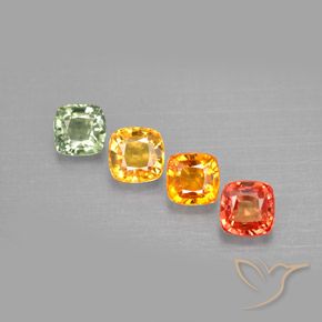 Zaffiro naturale multicolore da 2,64 ct, taglio a cuscino, VVS-VS