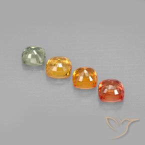 Zaffiro naturale multicolore da 2,64 ct, taglio a cuscino, VVS-VS