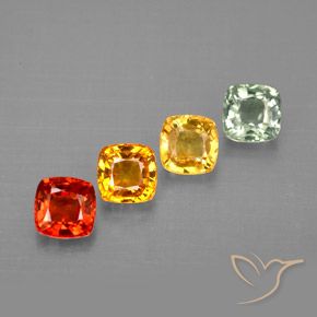 Zaffiro naturale multicolore da 1,96 ct, taglio a cuscino, VVS-VS