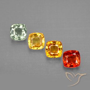 Zaffiro naturale multicolore da 1,96 ct, taglio a cuscino, VVS-VS