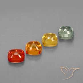 Zaffiro naturale multicolore da 1,96 ct, taglio a cuscino, VVS-VS