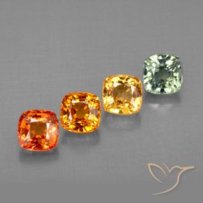 Zaffiro naturale multicolore da 2,15 ct, taglio a cuscino, VVS-VS