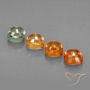 Zaffiro naturale multicolore da 2,15 ct, taglio a cuscino, VVS-VS