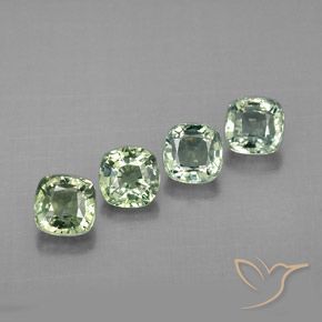 Zaffiro naturale verde da 1,72 ct, taglio a cuscino, VVS-VS