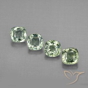 Zaffiro naturale verde da 1,72 ct, taglio a cuscino, VVS-VS