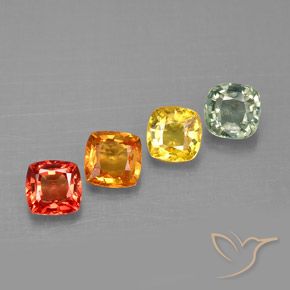 Zaffiro naturale multicolore da 1,66 ct, taglio a cuscino, VVS-VS