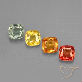 Zaffiro naturale multicolore da 1,66 ct, taglio a cuscino, VVS-VS