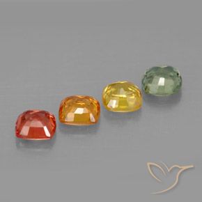 Zaffiro naturale multicolore da 1,66 ct, taglio a cuscino, VVS-VS
