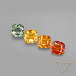 Zaffiro naturale multicolore da 2,49 ct, taglio a cuscino, VVS-VS
