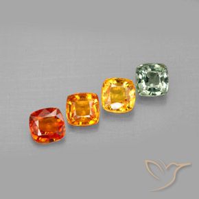 Zaffiro naturale multicolore da 2,49 ct, taglio a cuscino, VVS-VS