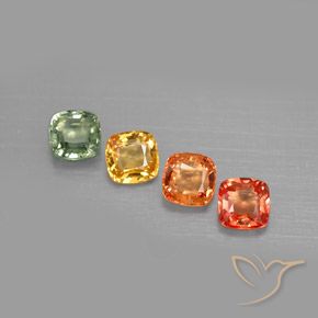 Zaffiro naturale multicolore da 2,21 ct, taglio a cuscino, VVS-VS