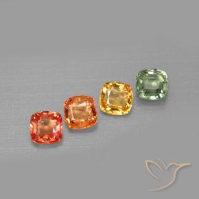 Zaffiro naturale multicolore da 2,21 ct, taglio a cuscino, VVS-VS