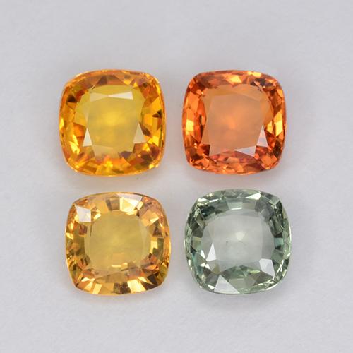 Zaffiro naturale multicolore da 2,22 ct, taglio a cuscino, VVS-VS