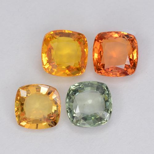 Zaffiro naturale multicolore da 2,22 ct, taglio a cuscino, VVS-VS