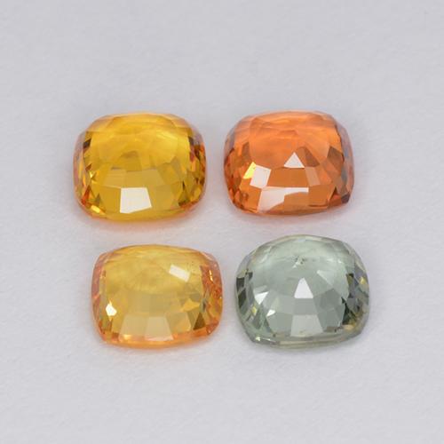 Zaffiro naturale multicolore da 2,22 ct, taglio a cuscino, VVS-VS