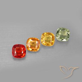 Zaffiro naturale multicolore da 2,38 ct, taglio a cuscino, VVS-VS