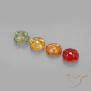Zaffiro naturale multicolore da 2,38 ct, taglio a cuscino, VVS-VS