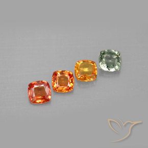Zaffiro naturale multicolore da 1,49 ct, taglio a cuscino, VVS-VS