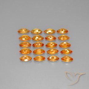 Gemme di Zaffiro Arancione scuro naturale da 4.81 ct, Taglio marquise, VVS-VS