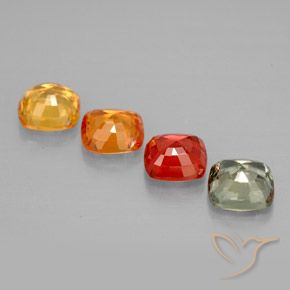 Zaffiro naturale multicolore da 2,17 ct, taglio a cuscino, VVS-VS