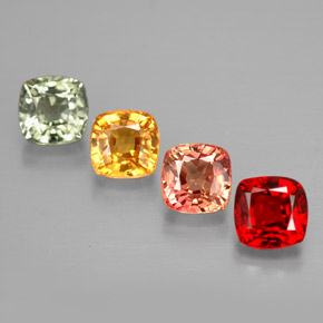 Zaffiro naturale multicolore da 2,21 ct, taglio a cuscino, VVS-VS