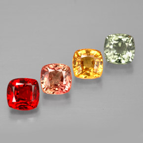 Zaffiro naturale multicolore da 2,21 ct, taglio a cuscino, VVS-VS