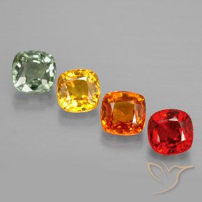 Zaffiro naturale multicolore da 2,51 ct, taglio a cuscino, VVS-VS