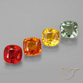 Zaffiro naturale multicolore da 2,51 ct, taglio a cuscino, VVS-VS