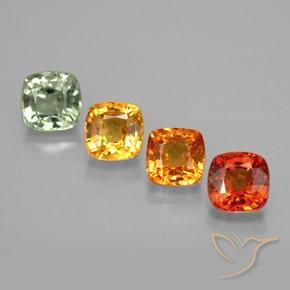 Zaffiro naturale multicolore da 1,89 ct, taglio a cuscino, VVS-VS
