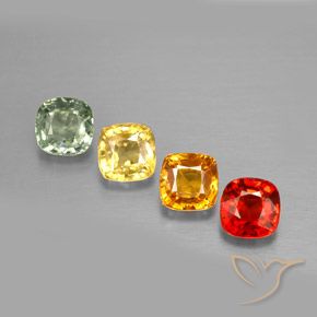 Zaffiro naturale multicolore da 1,92 ct, taglio a cuscino, VVS