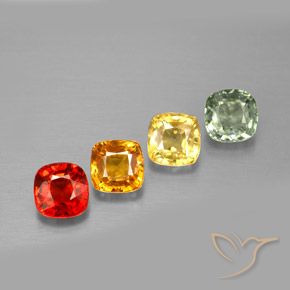 Zaffiro naturale multicolore da 1,92 ct, taglio a cuscino, VVS