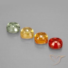 Zaffiro naturale multicolore da 1,92 ct, taglio a cuscino, VVS