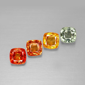 Zaffiro naturale multicolore da 1,93 ct, taglio a cuscino, VVS