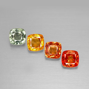 Zaffiro naturale multicolore da 1,93 ct, taglio a cuscino, VVS