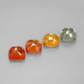 Zaffiro naturale multicolore da 1,93 ct, taglio a cuscino, VVS