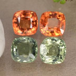 Zaffiro naturale multicolore da 2,53 ct, taglio a cuscino, VVS-VS