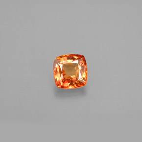 Zaffiro naturale arancione da 0,82 ct, taglio a cuscino, VVS-VS