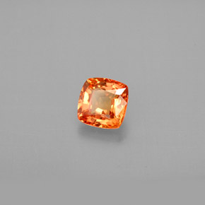 Zaffiro naturale arancione da 0,82 ct, taglio a cuscino, VVS-VS
