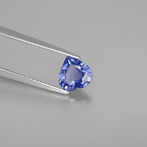 Zaffiro naturale blu da 1,21 ct, a forma di cuore, VVS-VS
