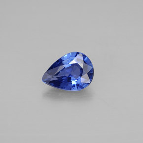 Zaffiro naturale blu da 0,80 ct, taglio a pera, VVS-VS