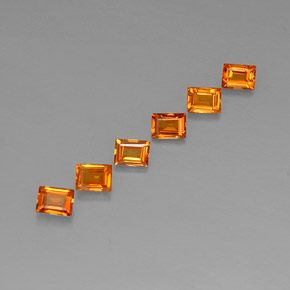 Zaffiro naturale arancione da  ct, baguette, VVS-VS