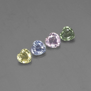 Zaffiro naturale multicolore da 1,30 ct, a forma di cuore, VVS-VS